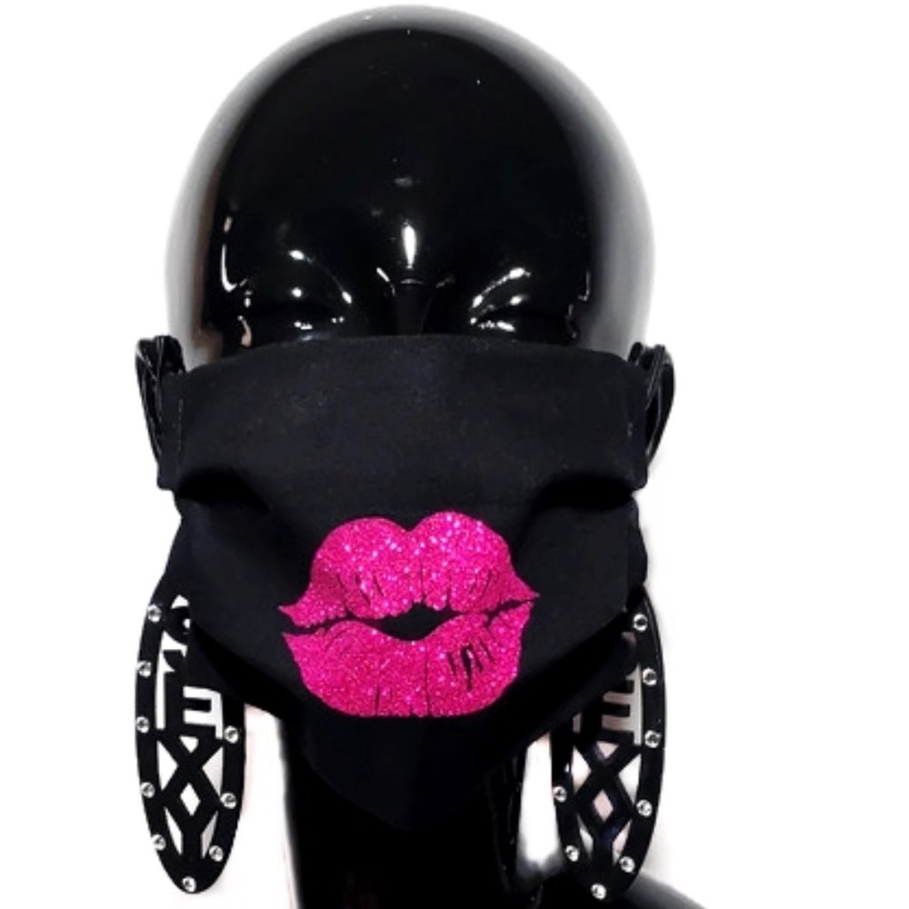 Sexy Red Lips Handmade Cotton Face Mask,Reuse/Wsh - Picture 7 of 7
